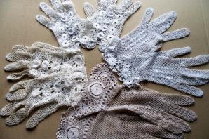 Gants en filet brode